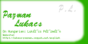 pazman lukacs business card